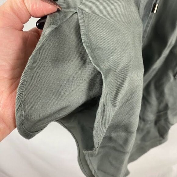 French Connection Army Green 3/4 Sleeve Shirt Dress Women's Large. - Picture 9 of 11